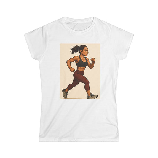 Active Women's Fitness Tee - Motivational Running Design