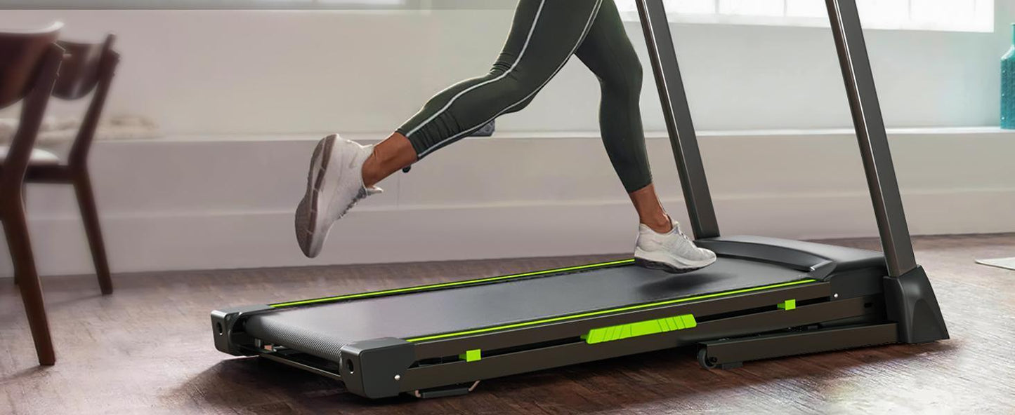 Silent Motor Dual Shock Absorption 330 Lbs Loading Portable Folding Treadmill With Intuitive LCD Panel