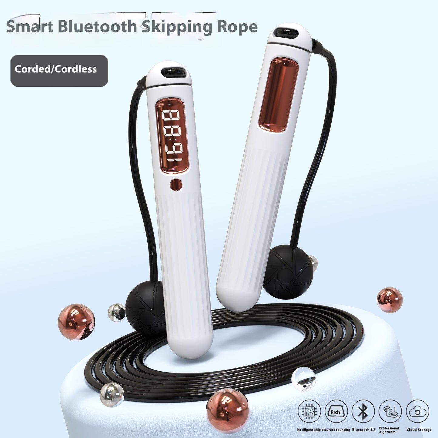 Smart Bluetooth Jump Rope with Weight Bearing Ball