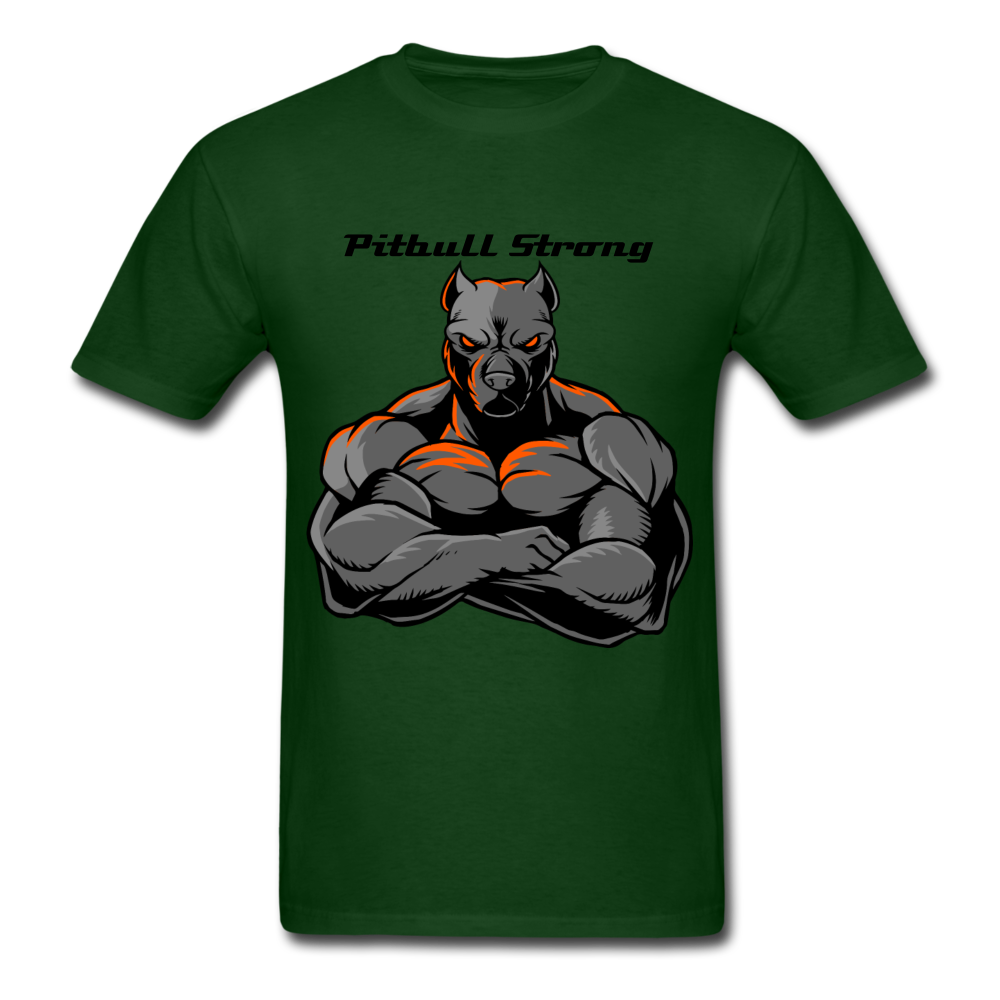 Men's Regular "Pitbull Strong" T-Shirt - forest green