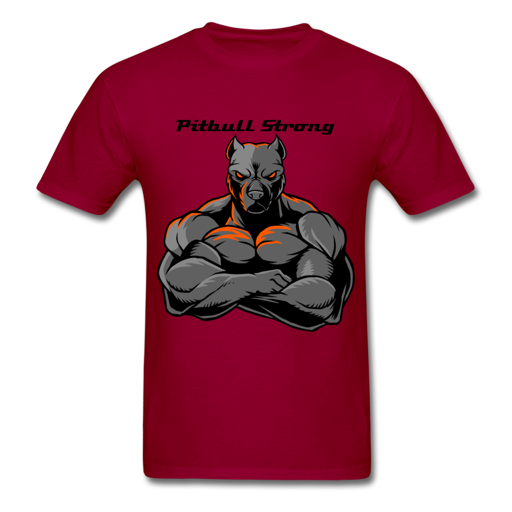 Men's Regular "Pitbull Strong" T-Shirt - dark red