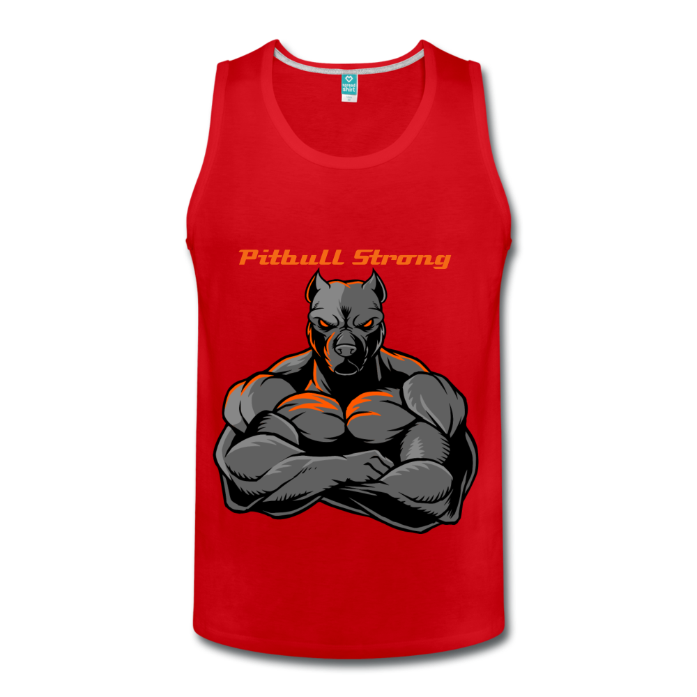 Men’s Premium "Pitbull Strong" Tank - red