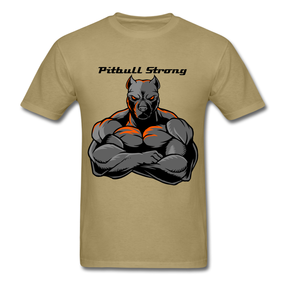 Men's Regular "Pitbull Strong" T-Shirt - khaki