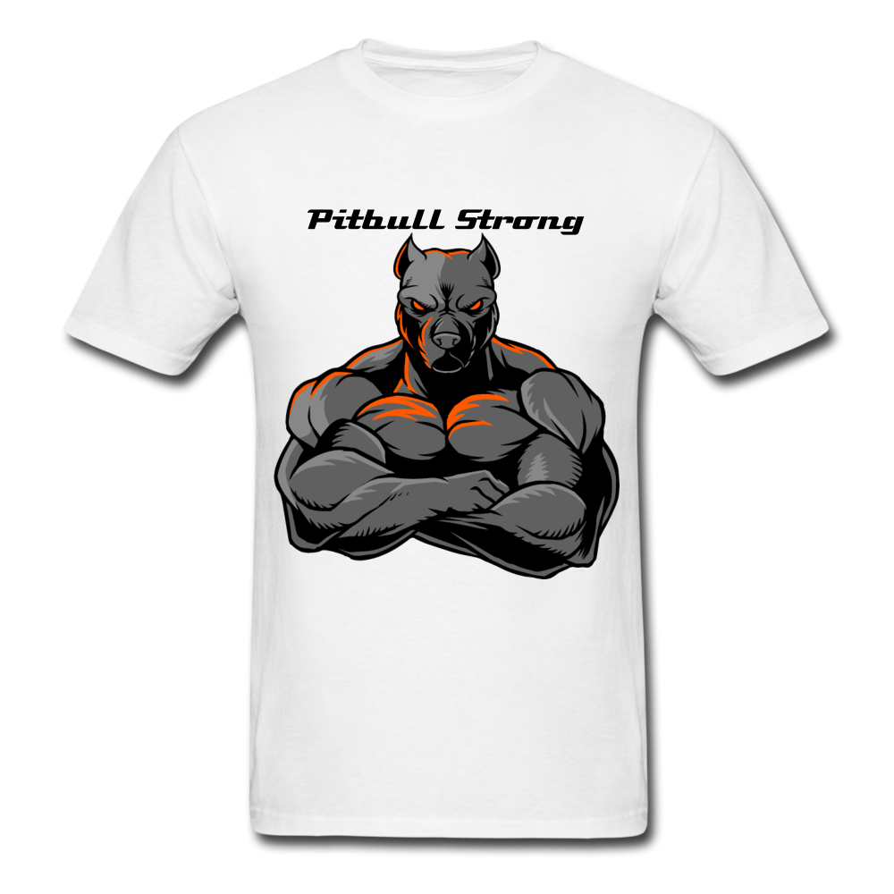 Men's Regular "Pitbull Strong" T-Shirt - white