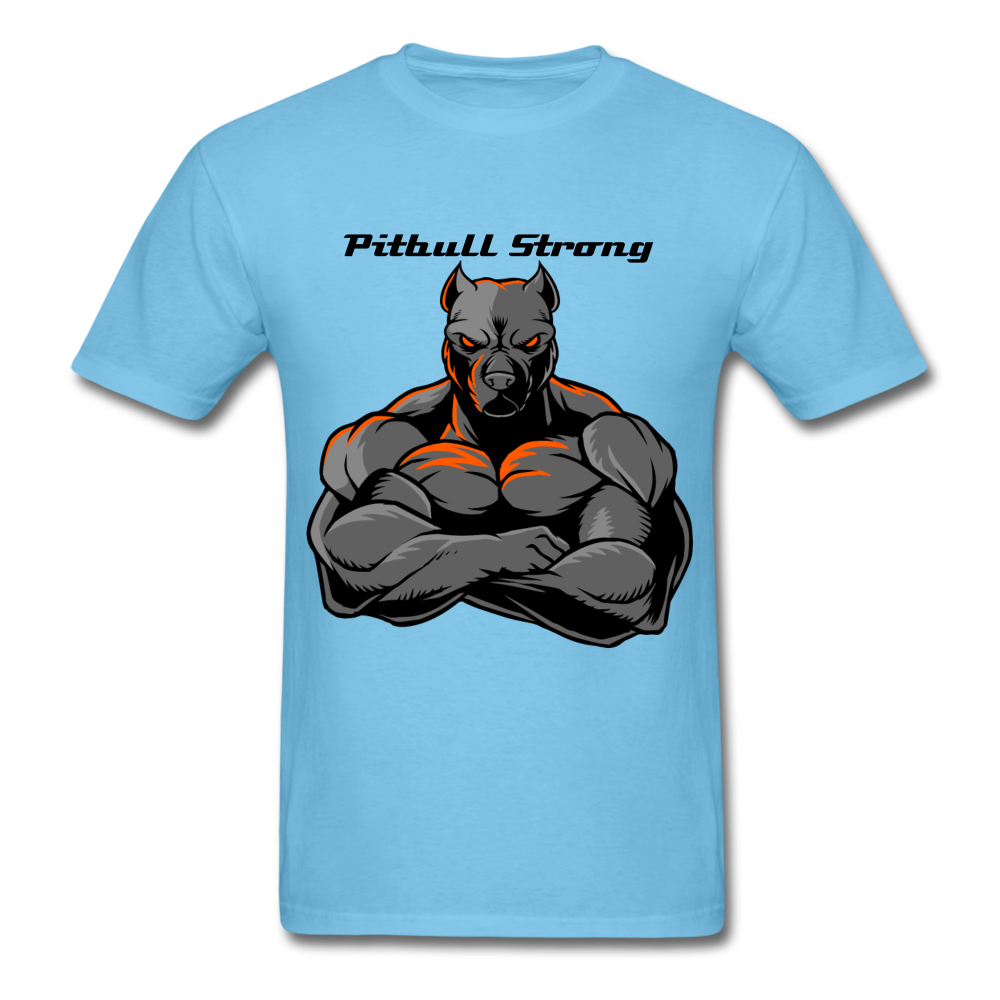 Men's Regular "Pitbull Strong" T-Shirt - aquatic blue