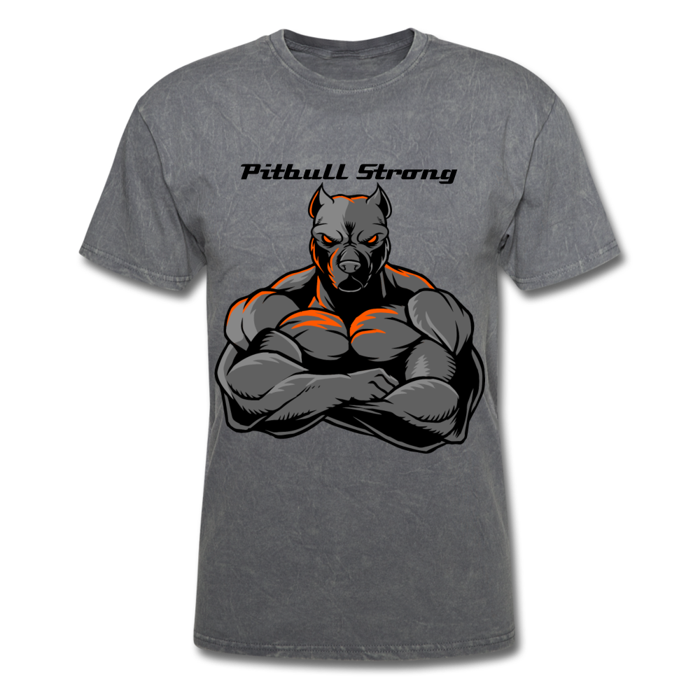 Men's Regular "Pitbull Strong" T-Shirt - mineral charcoal gray