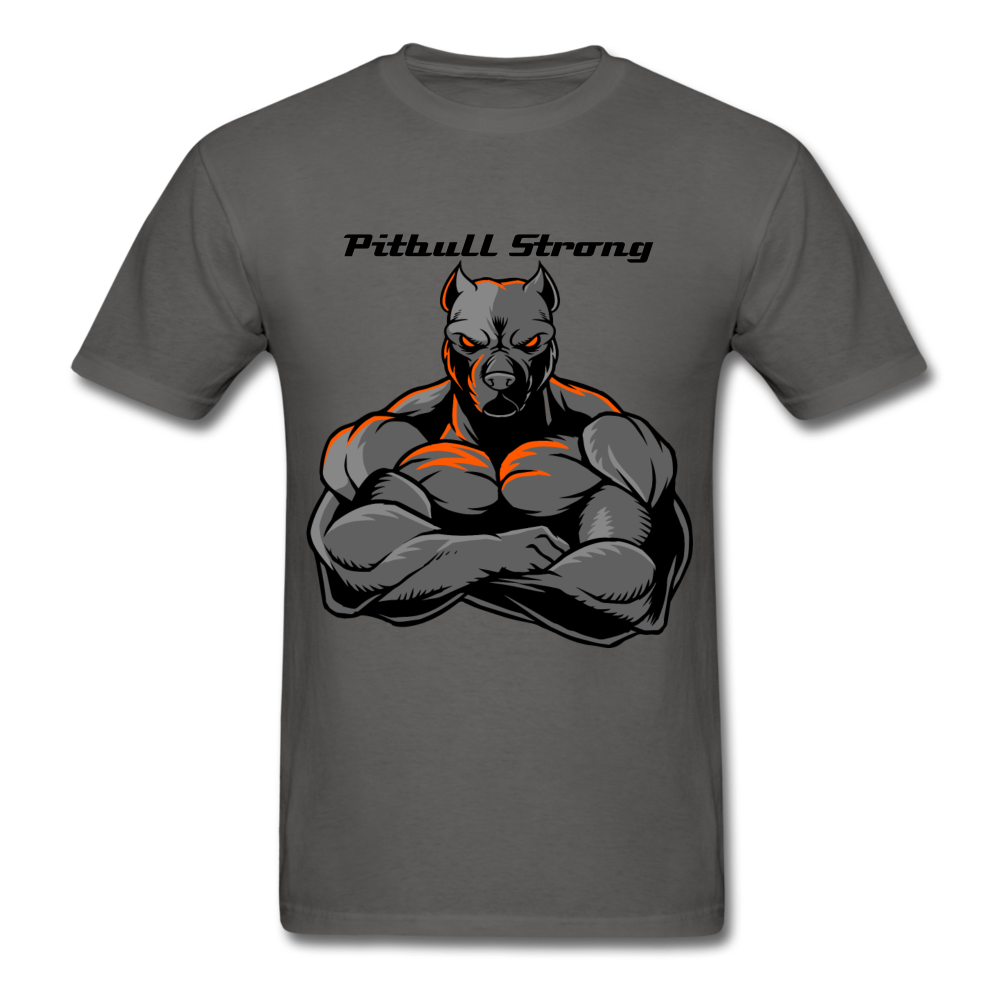 Men's Regular "Pitbull Strong" T-Shirt - charcoal