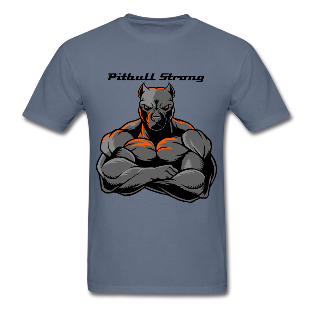 Men's Regular "Pitbull Strong" T-Shirt - denim
