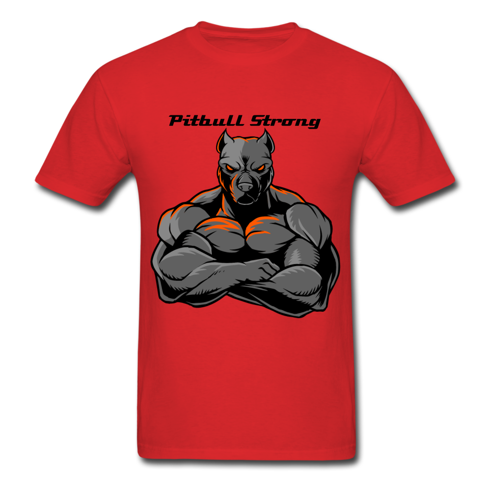 Men's Regular "Pitbull Strong" T-Shirt - red