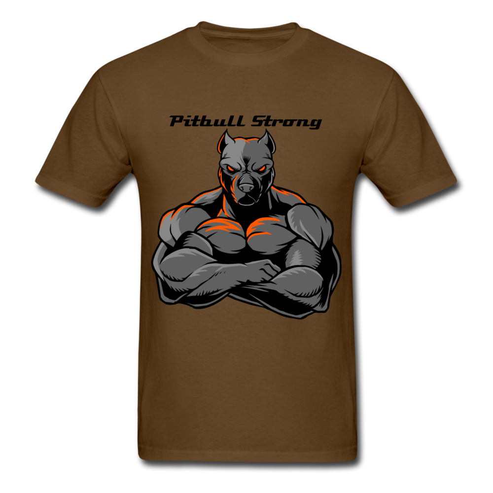 Men's Regular "Pitbull Strong" T-Shirt - brown