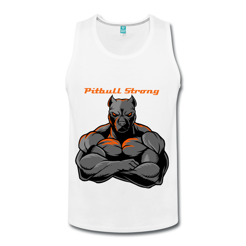 Men’s Premium "Pitbull Strong" Tank - white