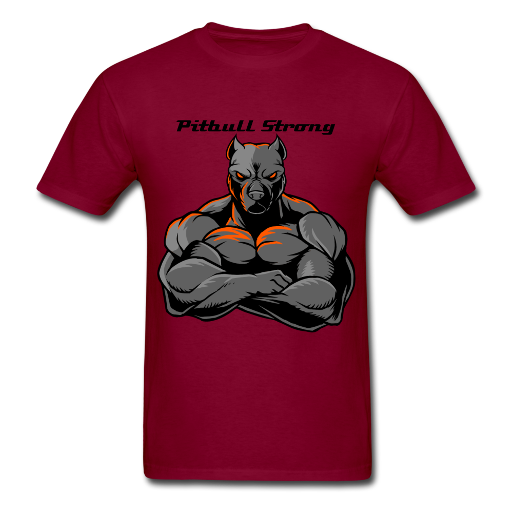 Men's Regular "Pitbull Strong" T-Shirt - burgundy