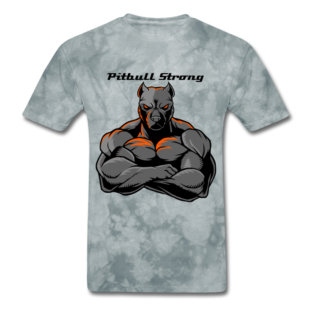 Men's Regular "Pitbull Strong" T-Shirt - grey tie dye