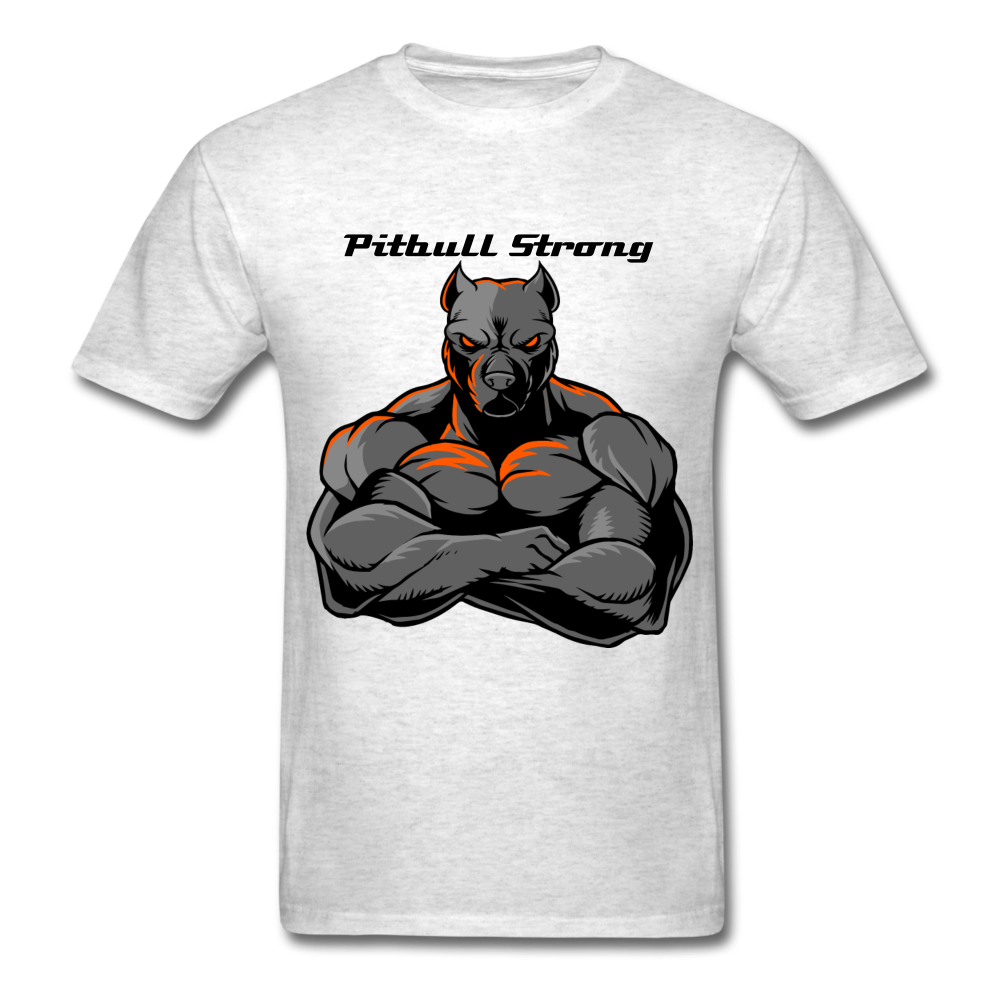 Men's Regular "Pitbull Strong" T-Shirt - light heather grey
